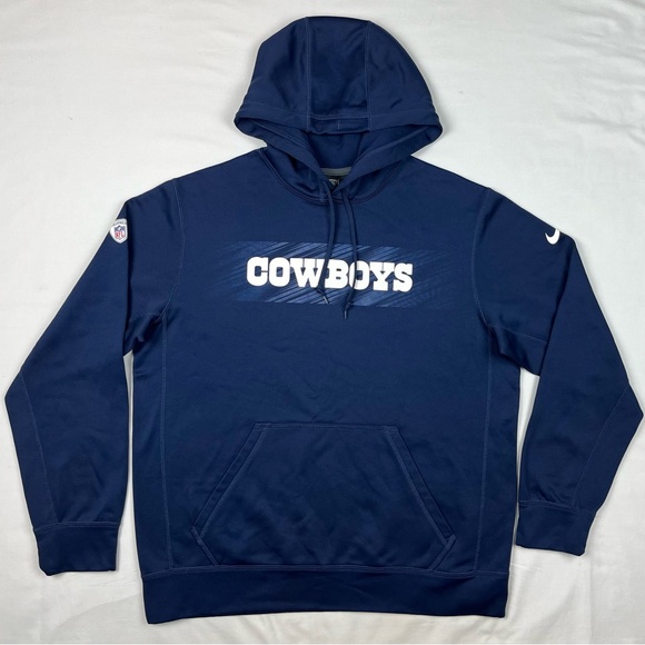 Nike Dallas Cowboys Mens Hoodie Sweatshirt Sz Medium Therma Fit Training A7 - Picture 1 of 7